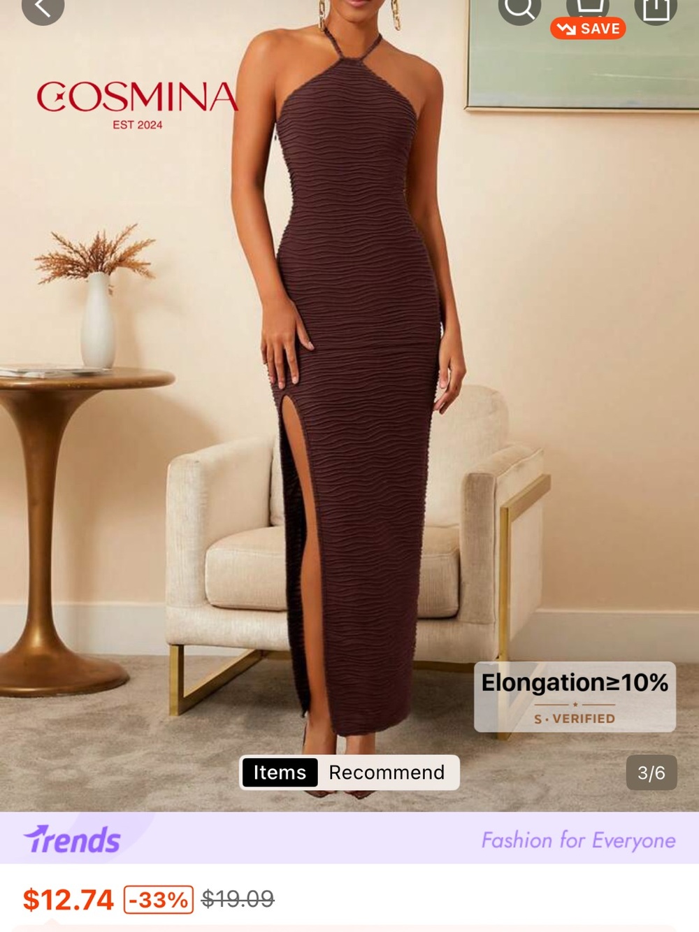 SHEIN Dusty Rose Halter Maxi Dress